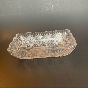 Vintage Early American Pressed Glass Rectangular Dish